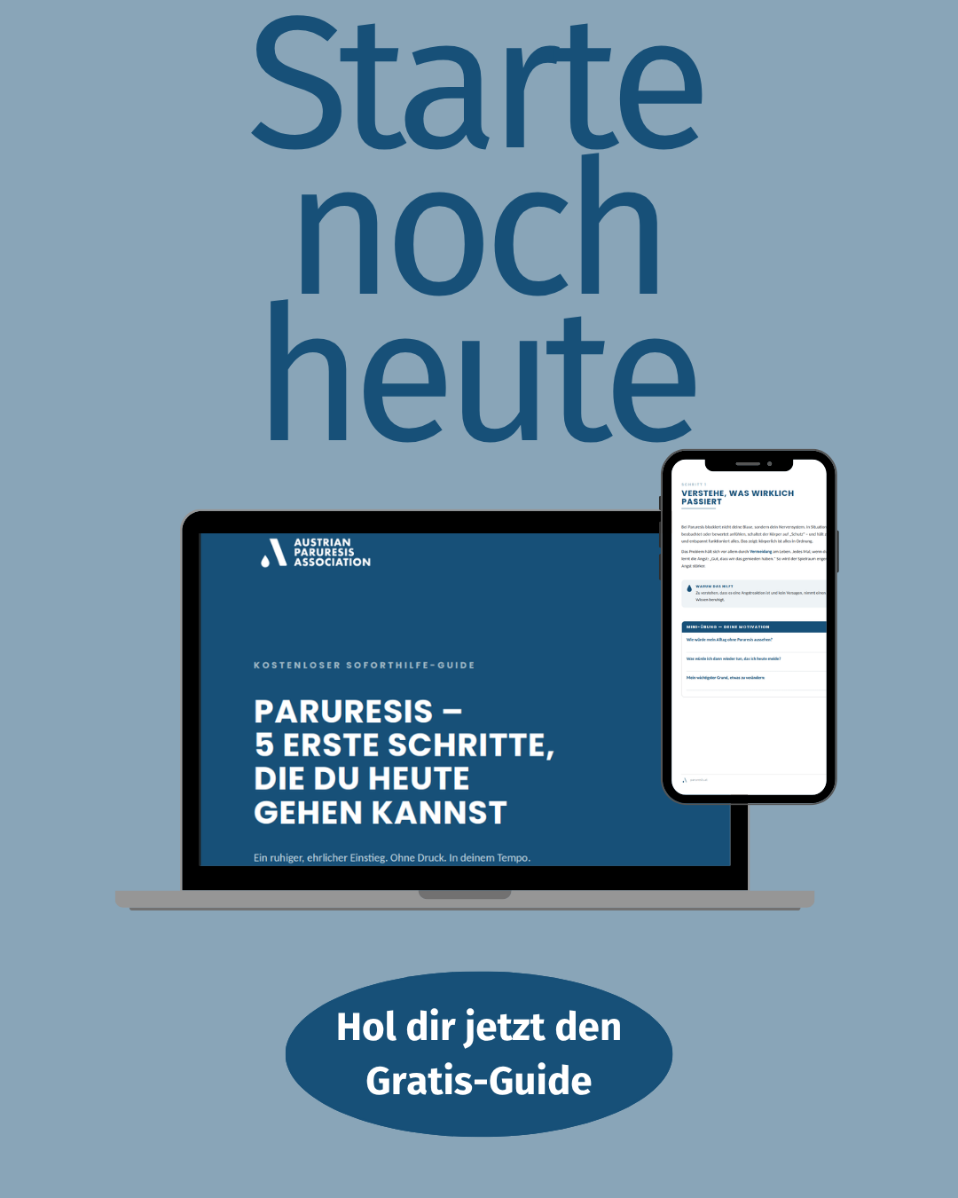 Kostenloser ATPA-Guide mit fünf ersten Schritten bei Paruresis